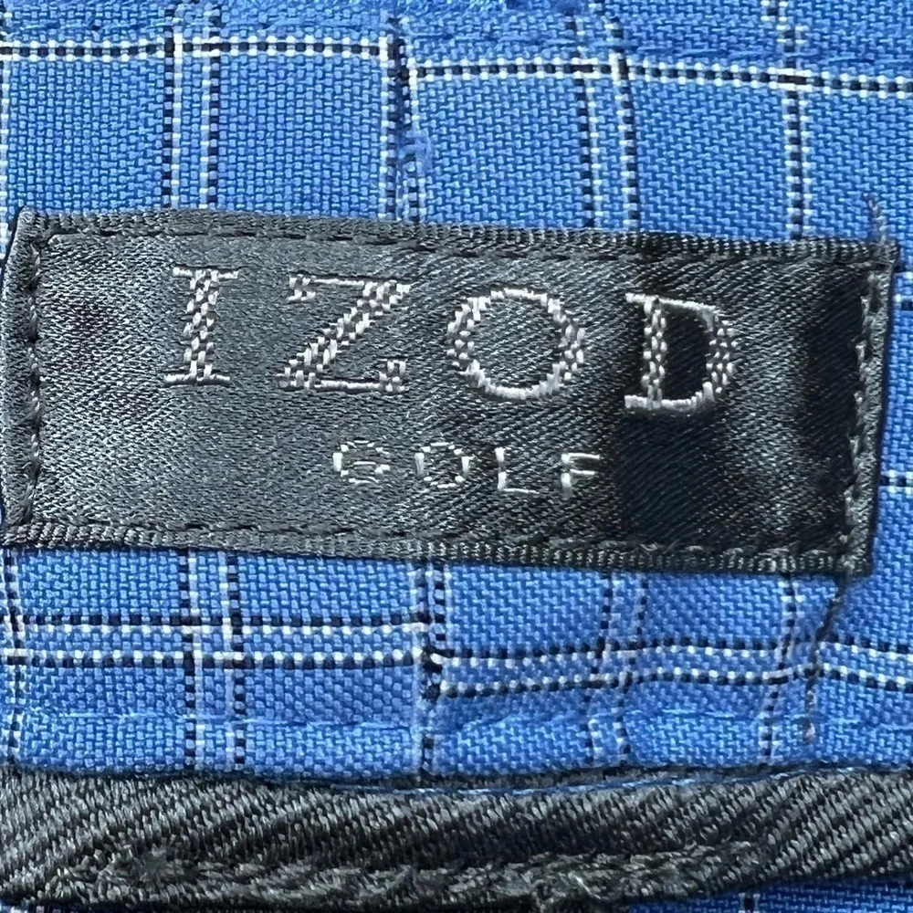 Izod Golf Blue Plaid Chino Shorts - Size 36